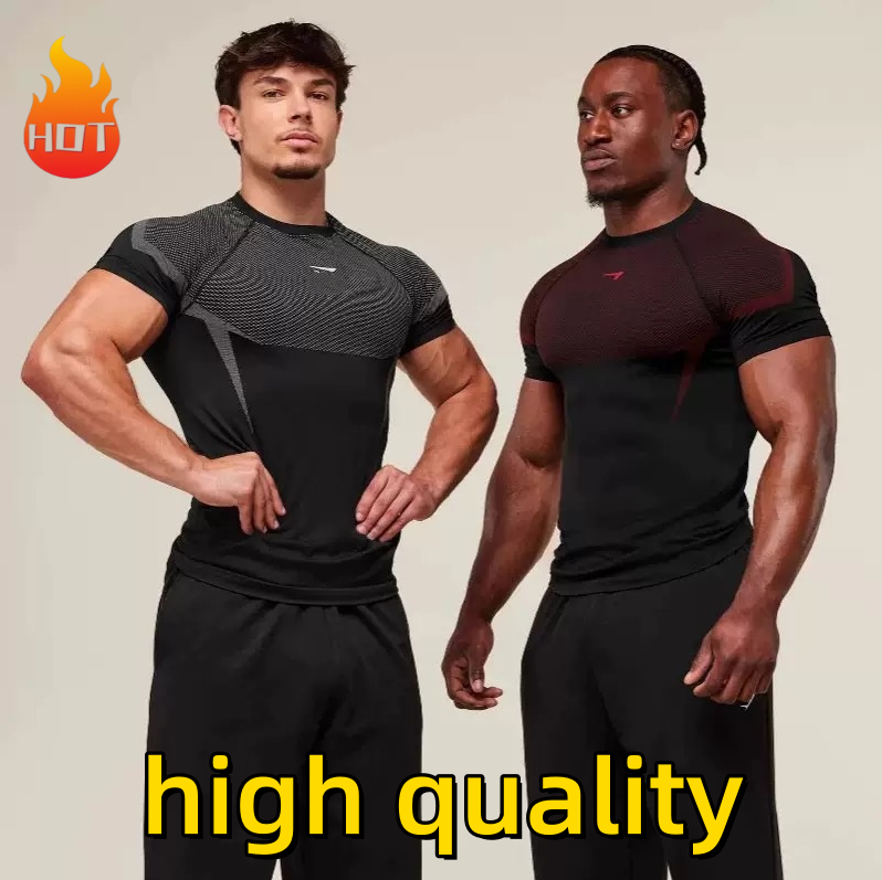 gym sharked men gym set workout set Men's Quick Dry GymsharkmenElement Fitness T-Shirt Hot Sale Men's Gym Quick Dry