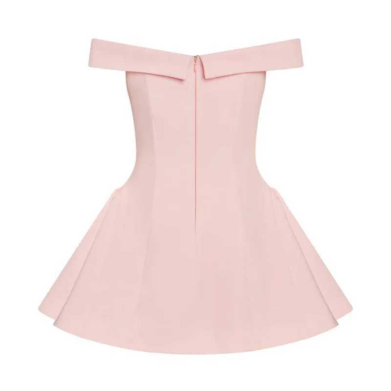 2025 new one shoulder backless sexy sleeveless solid color short waist party dress y2k M260326