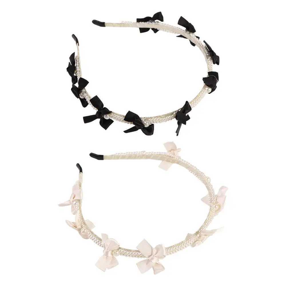 Korean Style Elegant Pearl Hair Band for Women Sweet Bow Headband Hair Hoops Head Band Lady Fashion Headwear Hair Accessories D260326