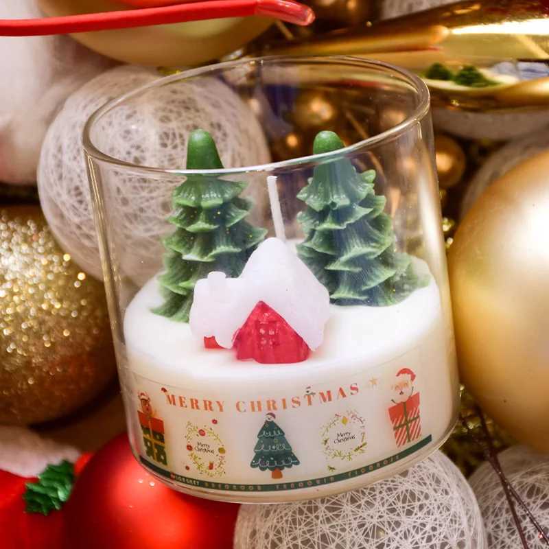 Christmas Tree House Candle Christmas Decorative Candle Festive Tree House Candle Christmas Scented Candle Christmas Gif H260326