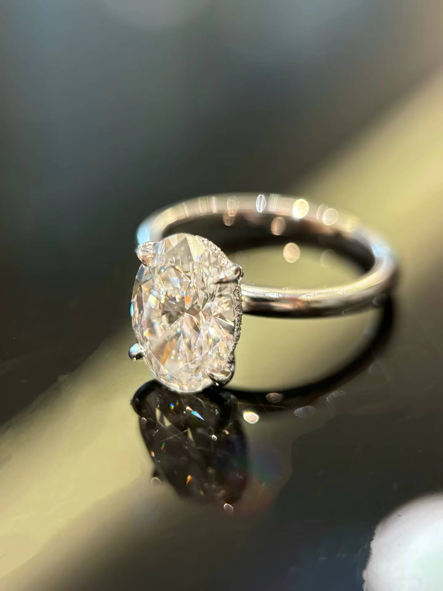 IGI Diamond Ring Custom Fine Ring Jewelry E VS Oval Cut Lab Grown Diamond Wedding Engagement Ring for Women