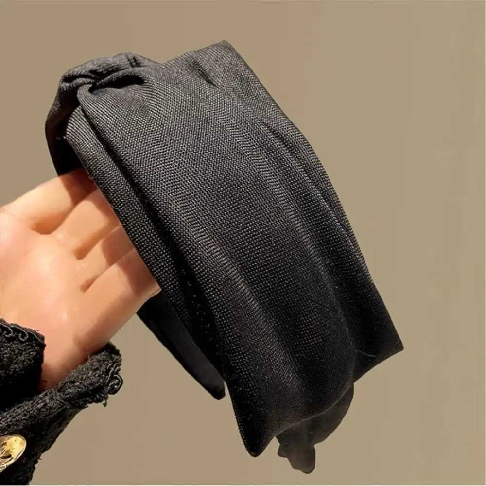 Korean Style Knit Headband Soft Knitting Cotton Makeup Hair Hoop Crumpled Texture Wide Bezel Ladies Hair Accessories D260326