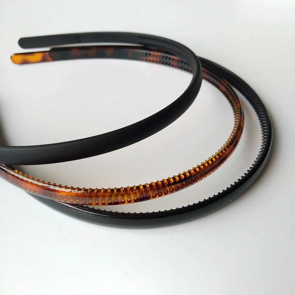 Fashion Plastic Leopard Hairband Mens Women Unisex Black Toothed Anti Slip Hair Head Hoop Band Sport Headband Hair Accessories D260326