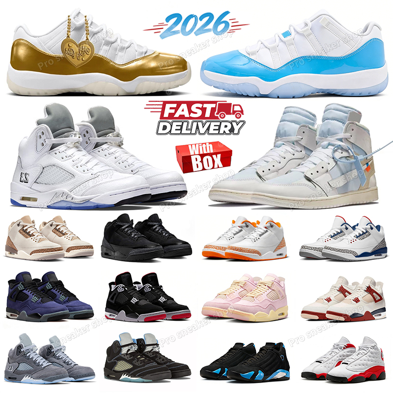 1s 4s 5s 11s Basketball shoes With Box University Blue Mother Day White Metallic Alaska Iced Carmine wolf grey Toro Bravo sneakers