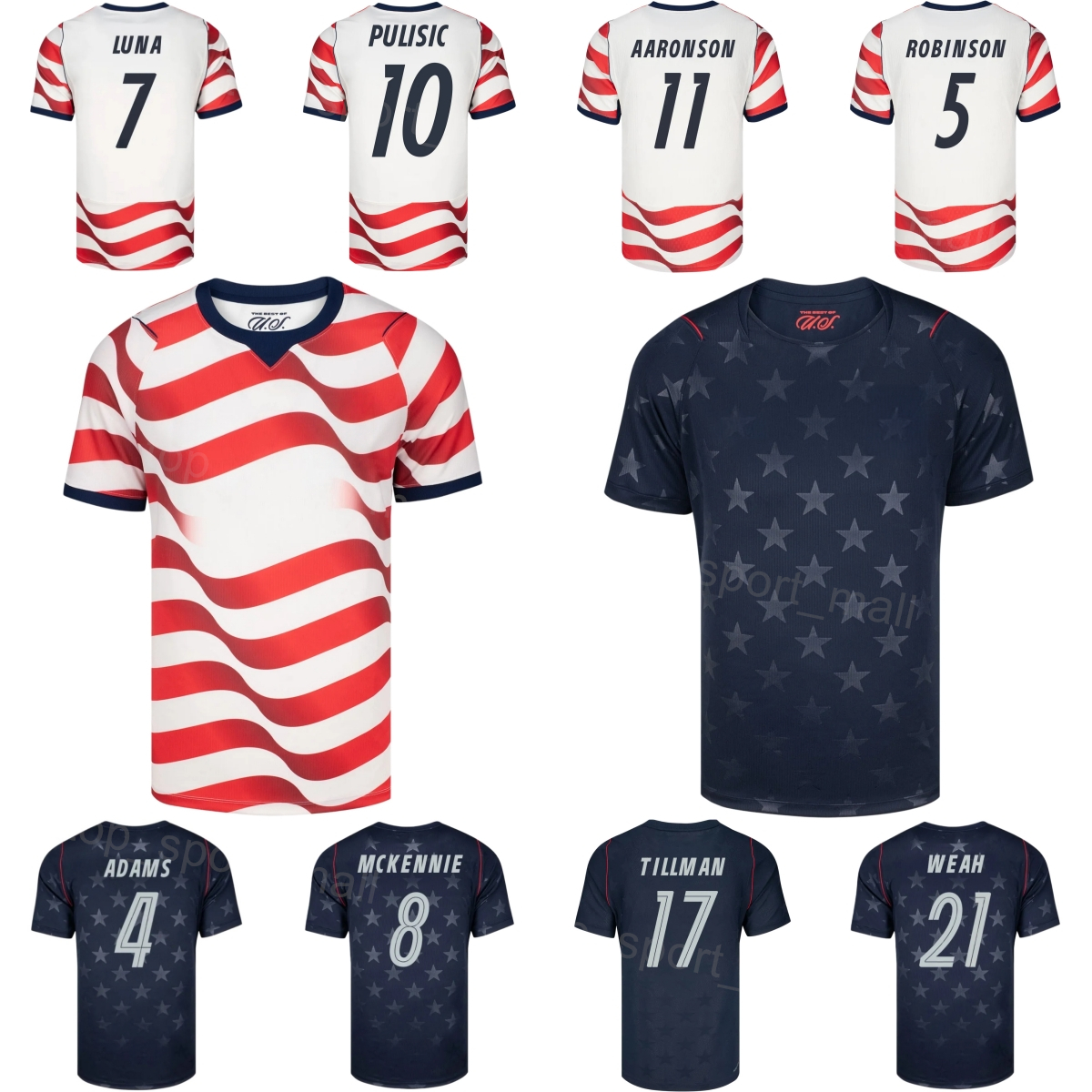 National US Soccer Jersey 2026 World Cup 10 PULISIC 7 REYNA 8 McKENNIE 9 BALOGUN 5 ROBINSON 3 RICHARDS 21 WEAH 1 TURNER 9 PEPI 11 AARONSON Football Shirt Kits Mans