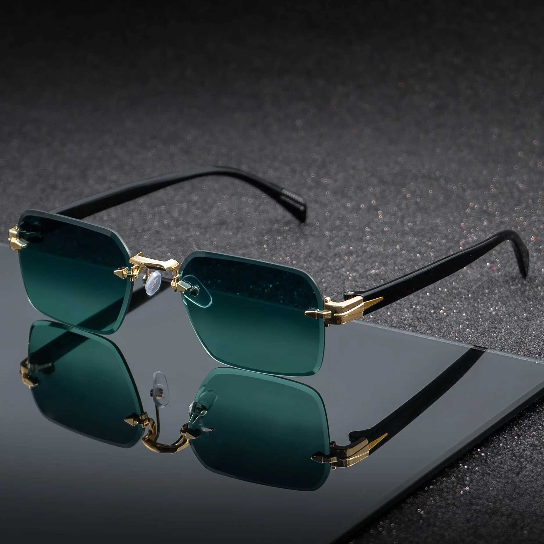 New Fashion Vintage Sunglasses Women Designer Retro Metal Rectangle Eyeglasses Male Popular Black Eyewear UV400 Glasses D260326
