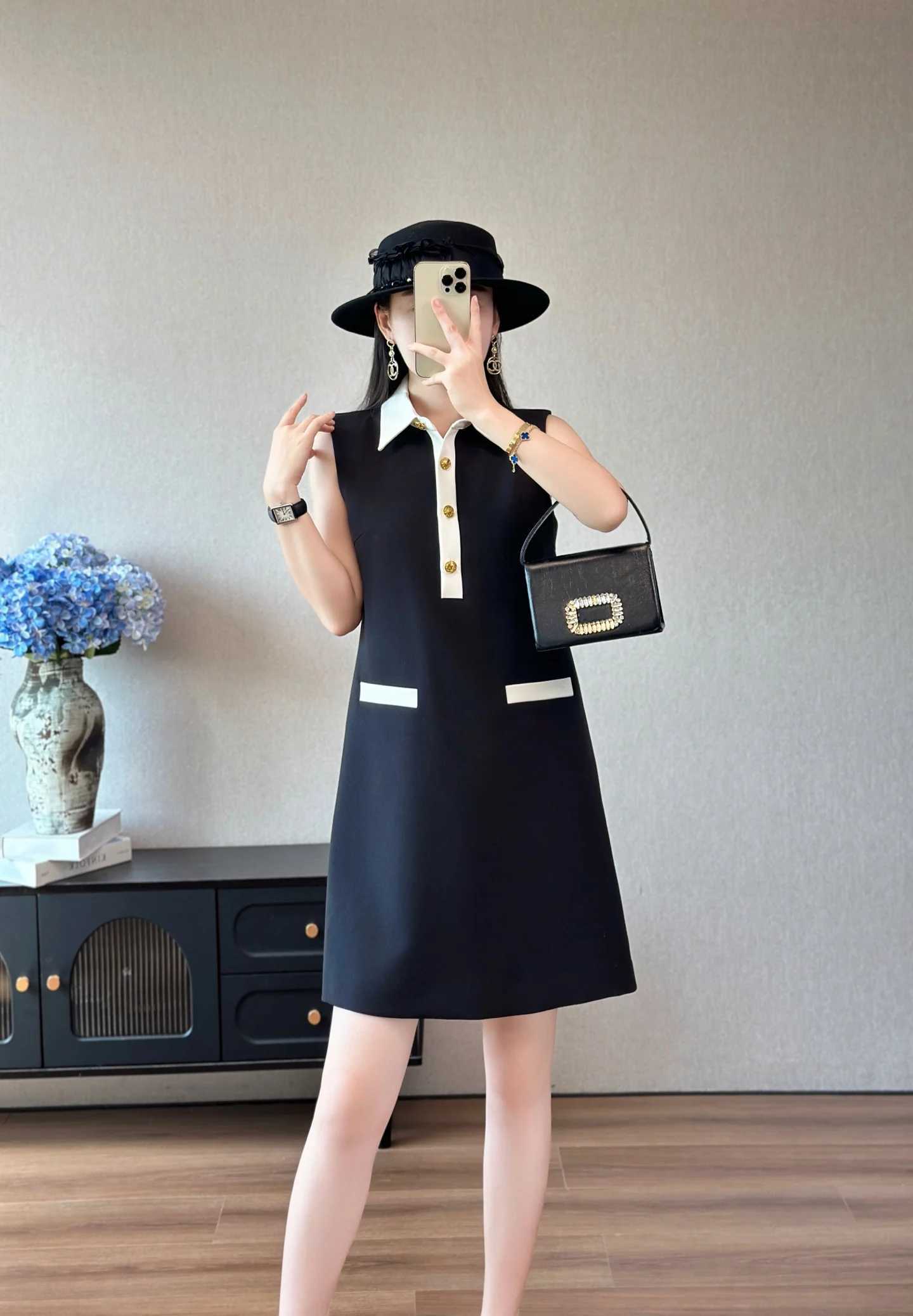 ZJYT New Fashion Summer Womens Casual Dress 2026 Elegant Sleeveless Hit Color Mini Black Dresses Female Clothes Vestidos Lady M260326