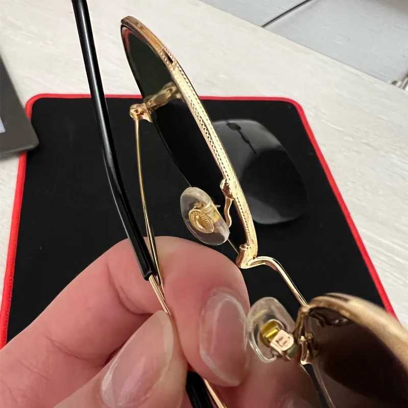 Men Sunglases Hexagon Sun glasses NEW Women Metal Frame Fishing Glasses Gold tea Eyewear lentes de sol hombre okulary UV400 D260326