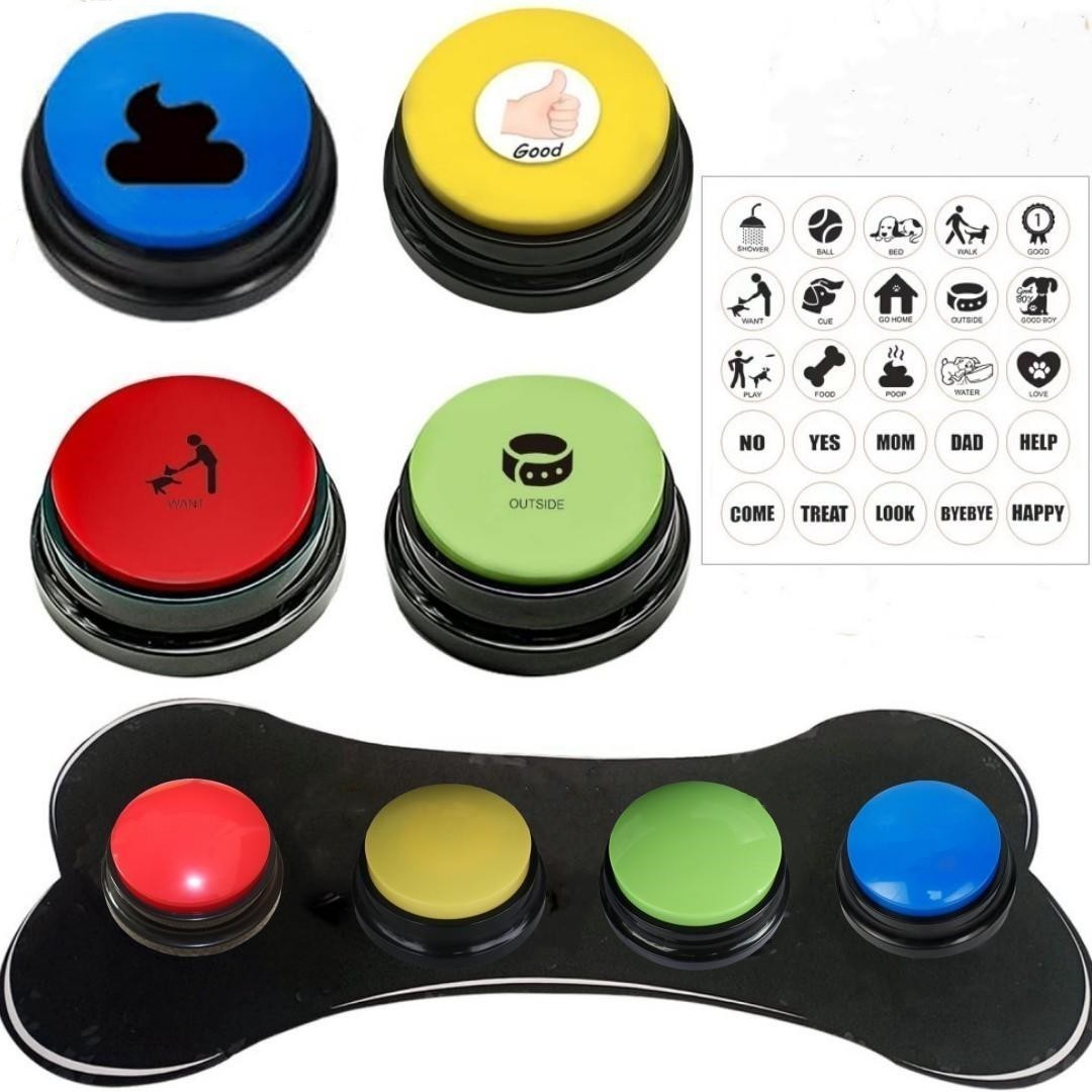 Dog Training Obedience Voice Recording Button Pet Toys Dog Buttons for Communication Pet Training Buzzer Recordable Talking Button Intelligence Toy 23