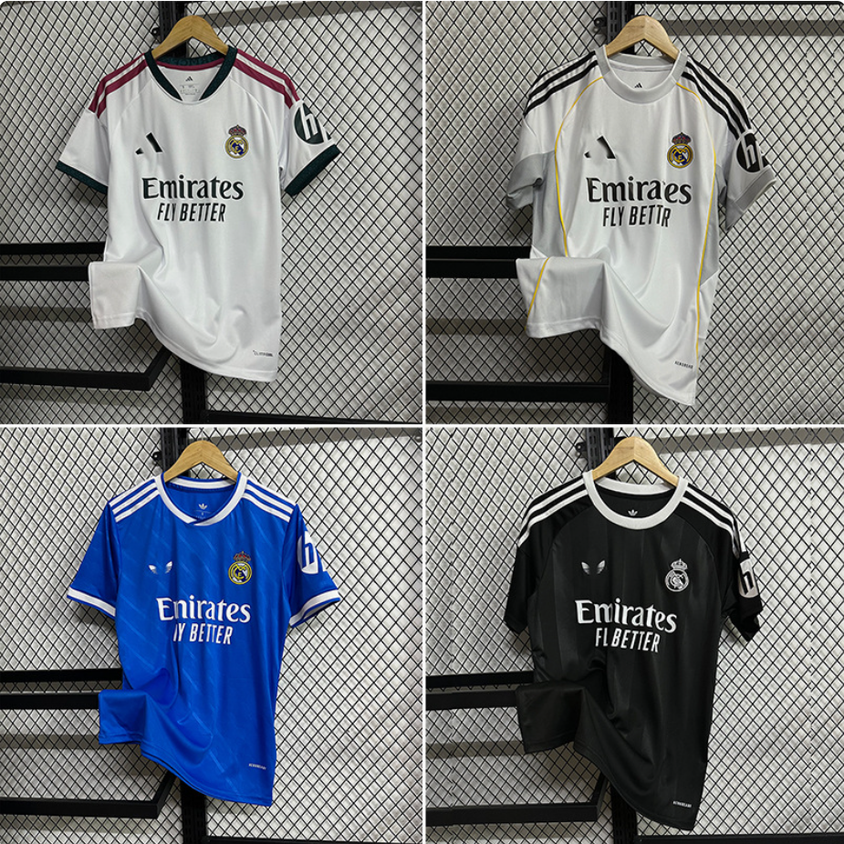 5A 2526 jersey football designer T-shirt Men's T Shirts Real Madrid Home And Away Football Jerseys Fan Version Customized Special Edition Cross-Border Wholesale