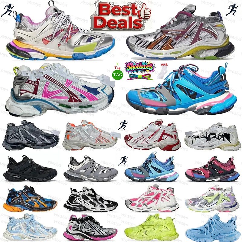 Designer Runner 7.0 7.5 Sneaker shoes Track 3.0 Men Women Paris Triple White Black Pink Grey Blue Colorful Heels Tracks Plateform Shoe Trainers Sneakers Size 35-46