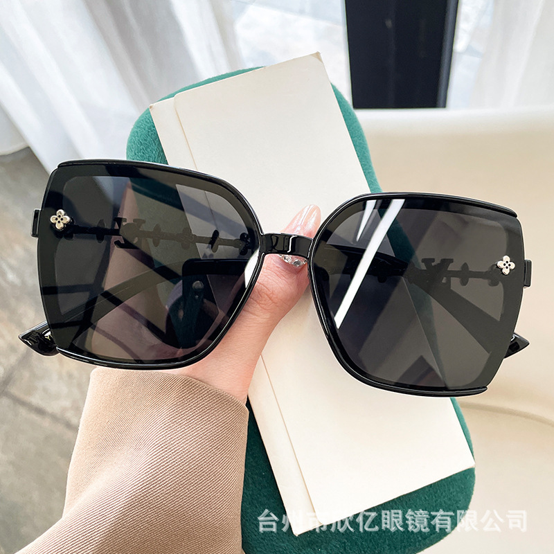 Luxury Brand Designer Sunglasses 2025 New Letter Chain Leg Light Luxury Style High-End Women's Polarized Sunglasses Tiktok Internet Celebrity Sun