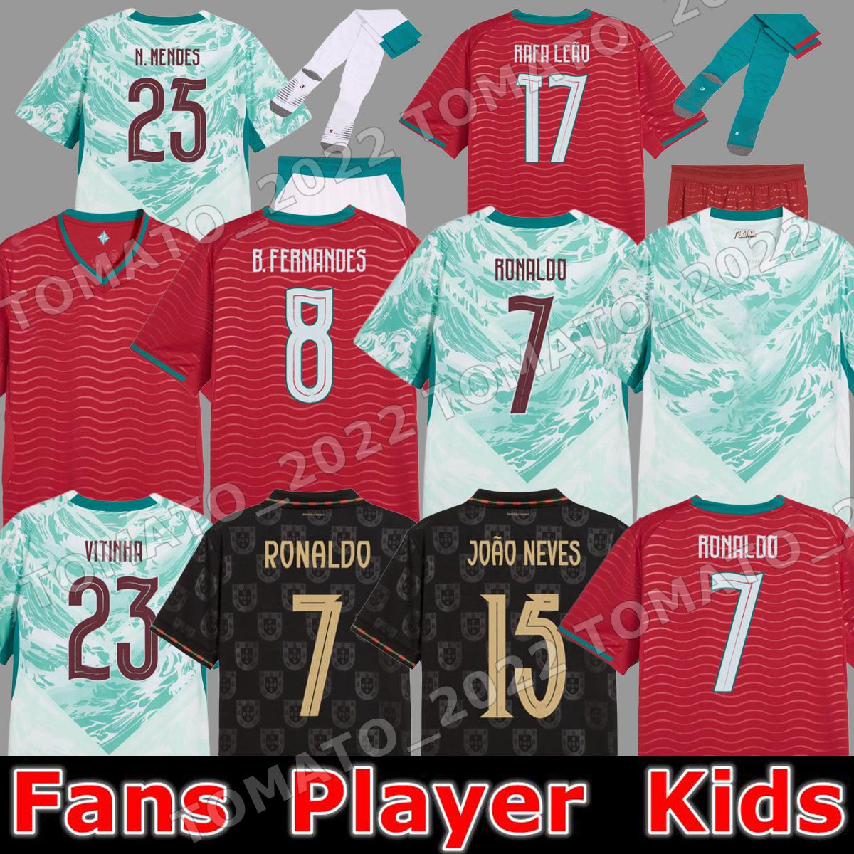 2025 2026 Ronaldo DIOGO J. Portugal soccer jerseys 2025 RUBEN NEVES Portuguese football shirt BERNARDO BRUNO FERNANDES camisa de futebol men kits kids equipment