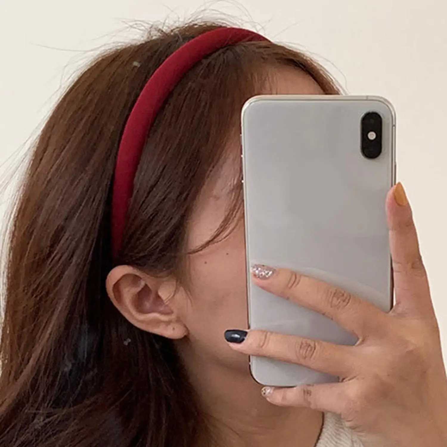Korean Retro Red Headbands Women Girl Solid Color Simple Hairbands Elastic Hair Hoop Ornament Fashion Hair Accessories D260326