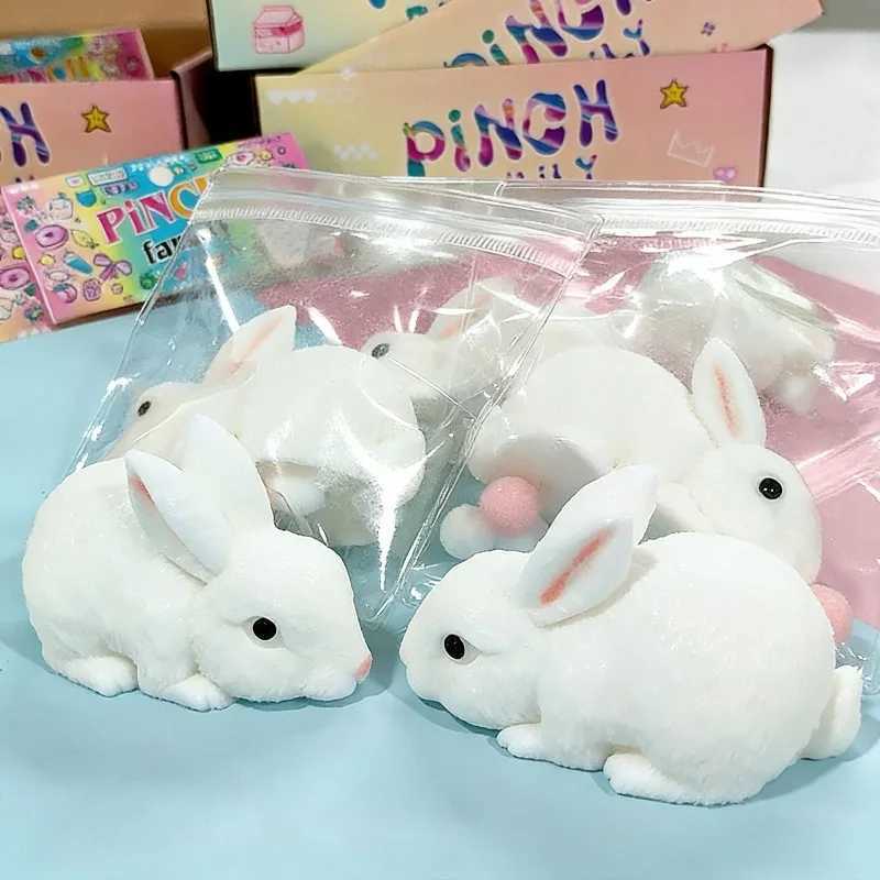 Squishy Cute Bunny Squeeze Toy Soft Kawaii Little White Rabbit Fidget Toy Anti Stress Release Hand Relax Gift Toy H260326