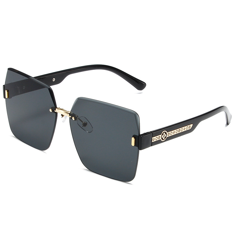 Luxury Brand Designer Sunglasses 2026 New Model Sunglasses With Connected Leg Design, Rimless Cut-edge, Oversized Lenses, Light Luxury High-end Style,