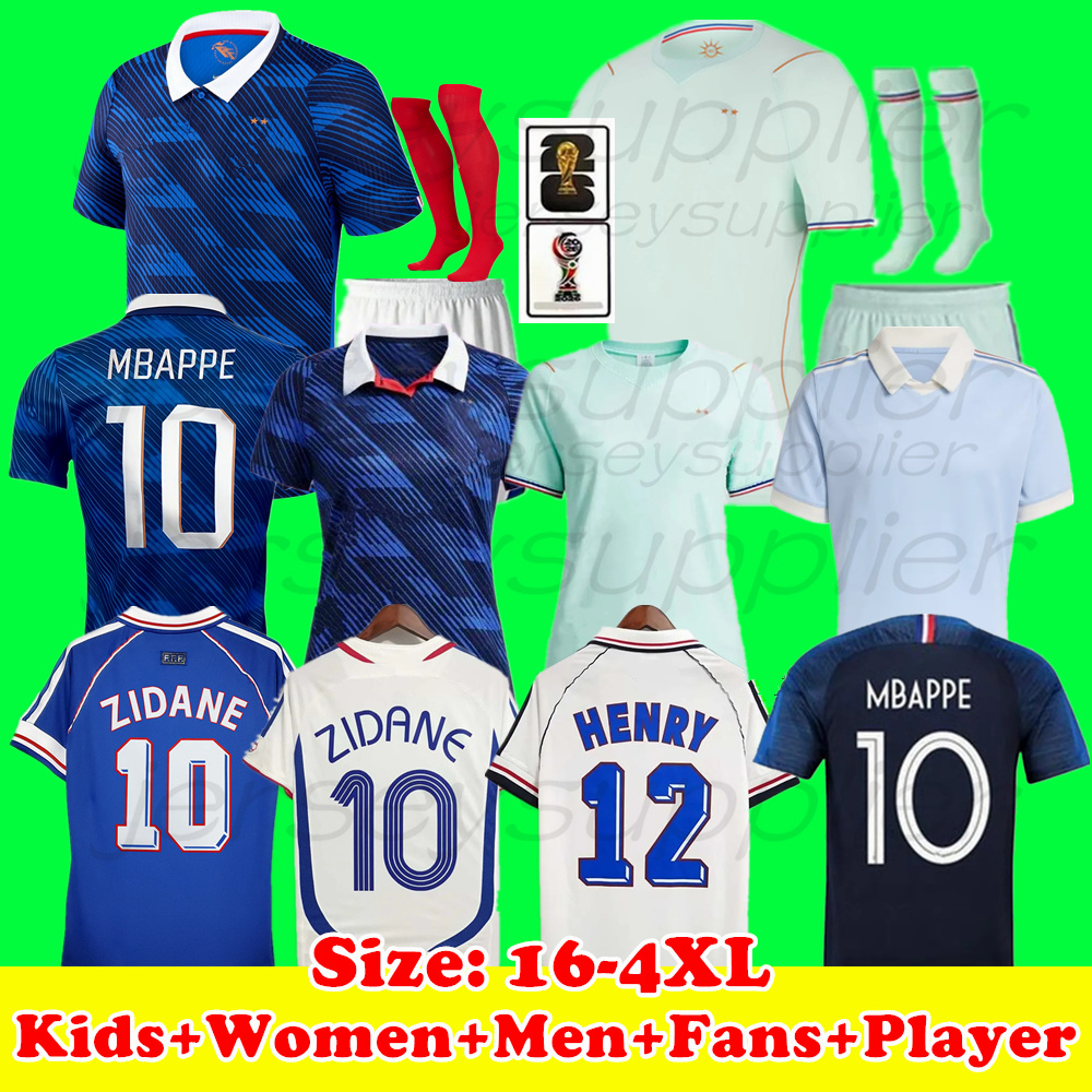 France 2026 World Cup kit jersey enfant Kids MBAPPE Soccer Jerseys DEMBELE EKITIKE CHERKI French Home Away KANTE OLISE D.DOUE PLATINI ZIDANE 98 Vintage maillot de foot