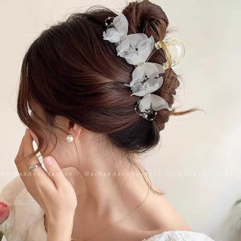 New Style Butterfly Pearls Hair Claw For Women Girls Sweet Hair Ornament Claw Clip Hair Clip Hairpin Fashion Hair Accessories H260326