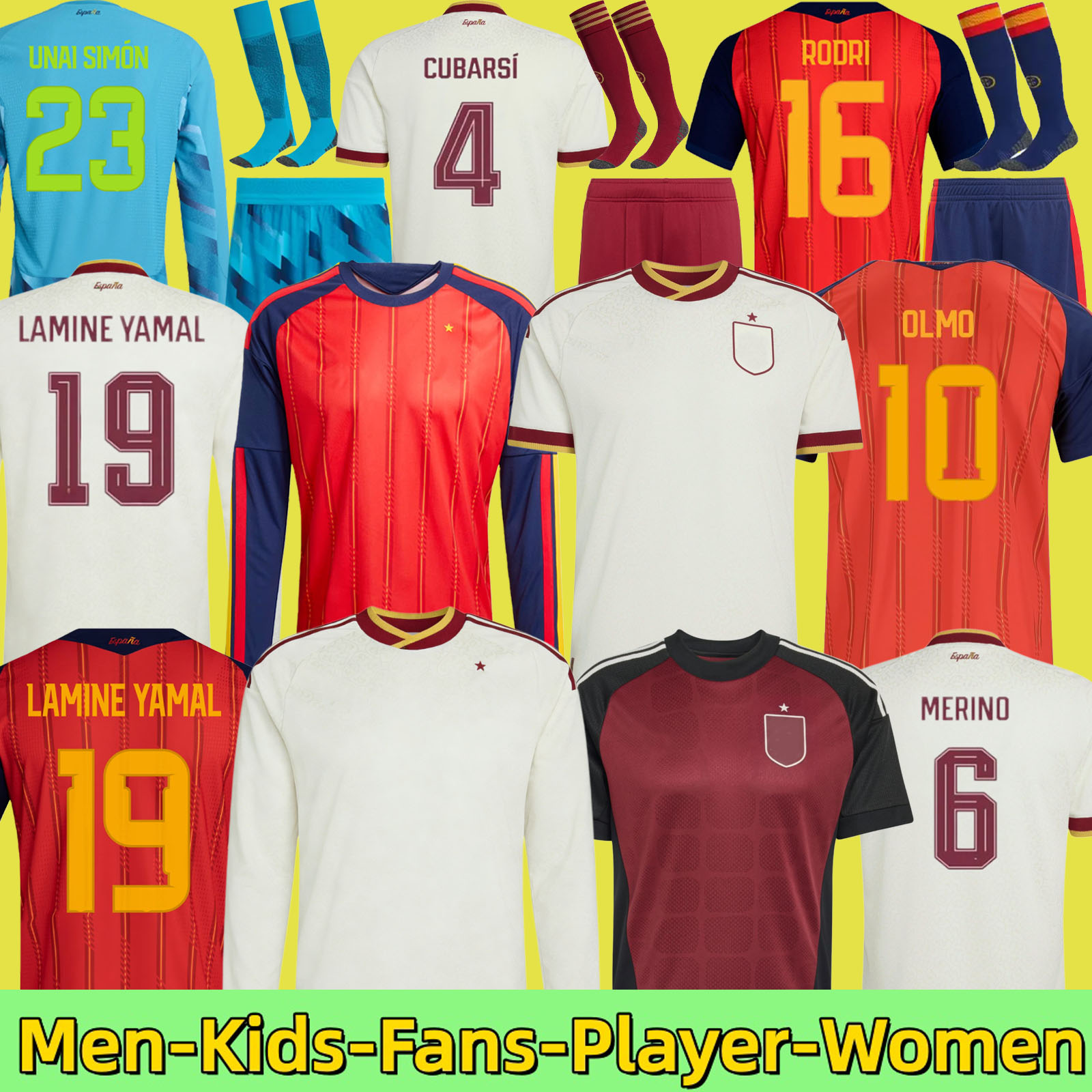 2026 World Cup SPAIN Soccer Jerseys PEDRI GAVI LAMINE YAMAL MORATA Carvajal OLMO FERRAN RODRIGO Jersey SPANISH Men Kid Kit Football Shirt Fan Player