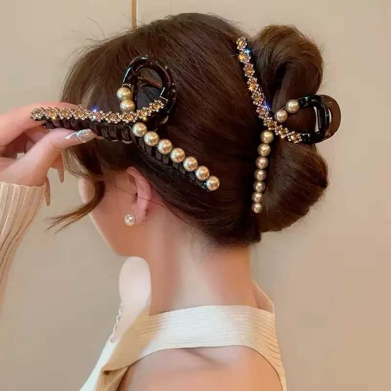 Luxury Hair Accessories With Diamond And Pearl For Women H260326