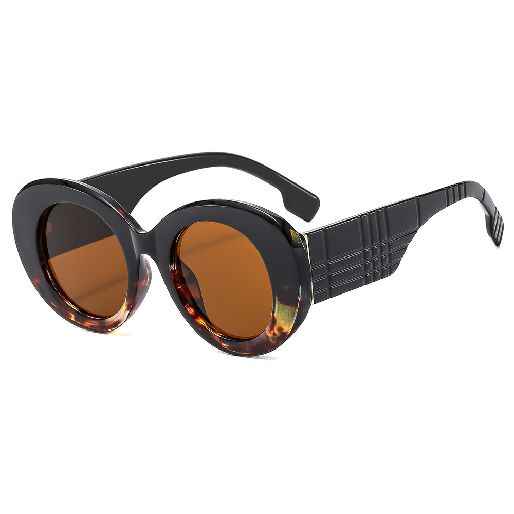 Luxury Brand Designer Sunglasses European And American Trendy Modern Retro Street Style Fashion Show Sunglasses Colorful Large Round Frame Y2k Style D