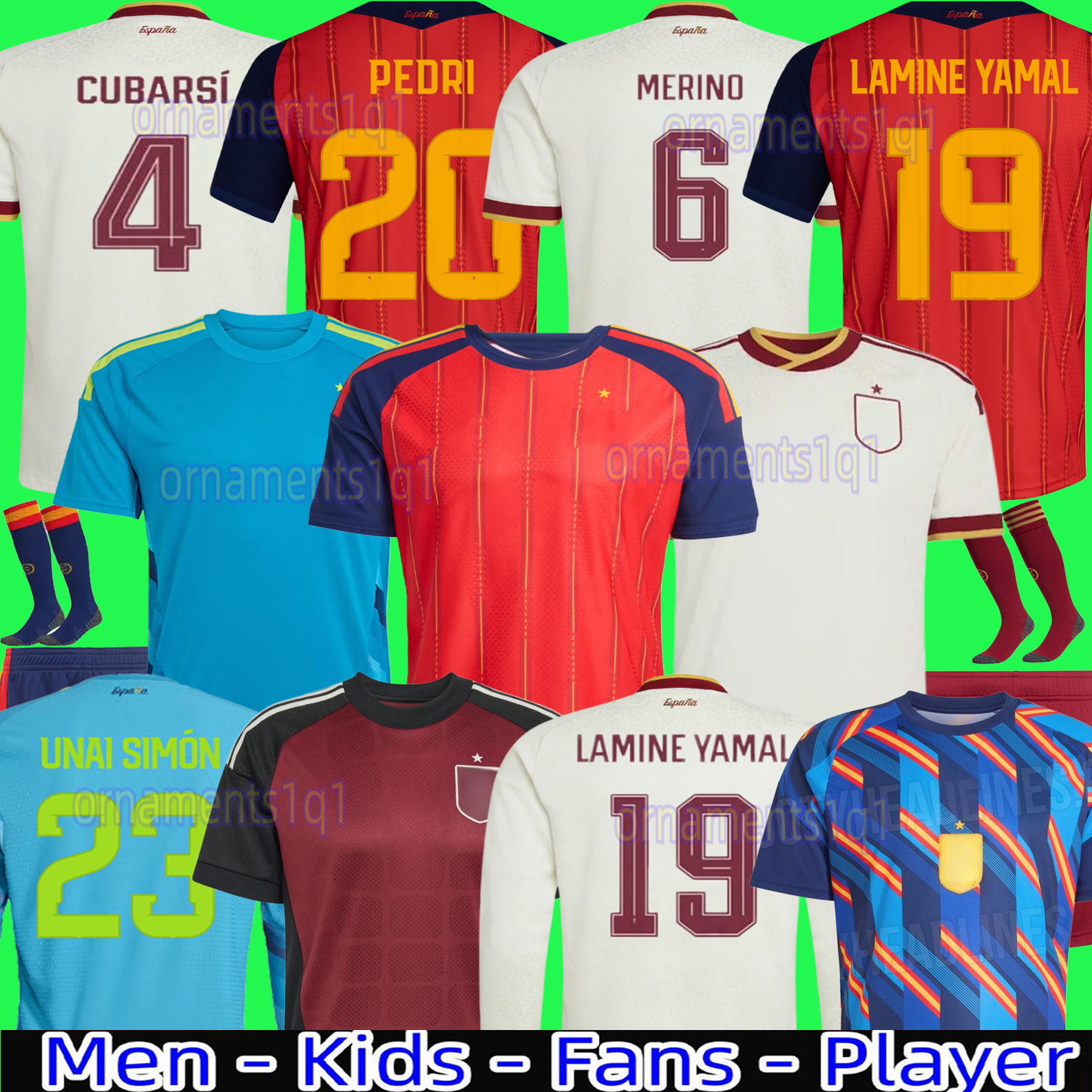 2026 World Cup SPAIN Soccer Jerseys PEDRI GAVI LAMINE YAMAL MORATA Carvajal OLMO FERRAN RODRIGO Jersey SPANISH Men Kid Kit Football Shirt CUBARSI MERINO