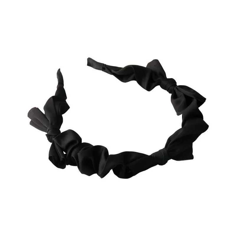 Korean Bow Headband Black White Women Girls Solid Color Hair Bands Hoop for Holiday Party Hair Accessories D260326