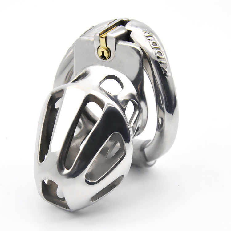 Male stainless steel chastity lock Open activity ring male and female SM sex adjustment CB cage Kidding Zone L260326