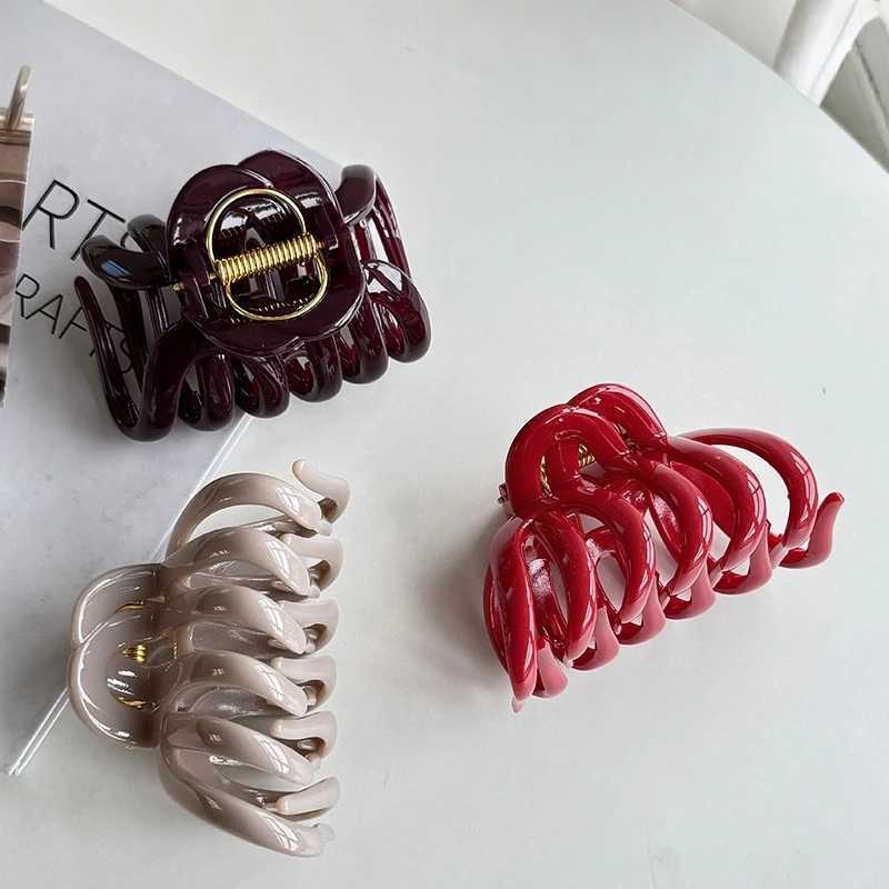 French Large Hollow Out Hair Claw Clips Crab Clamps Women Girls Ponytail Big Acrylic Hair Barrettes Hairpin Hair Accessories Fas H260326