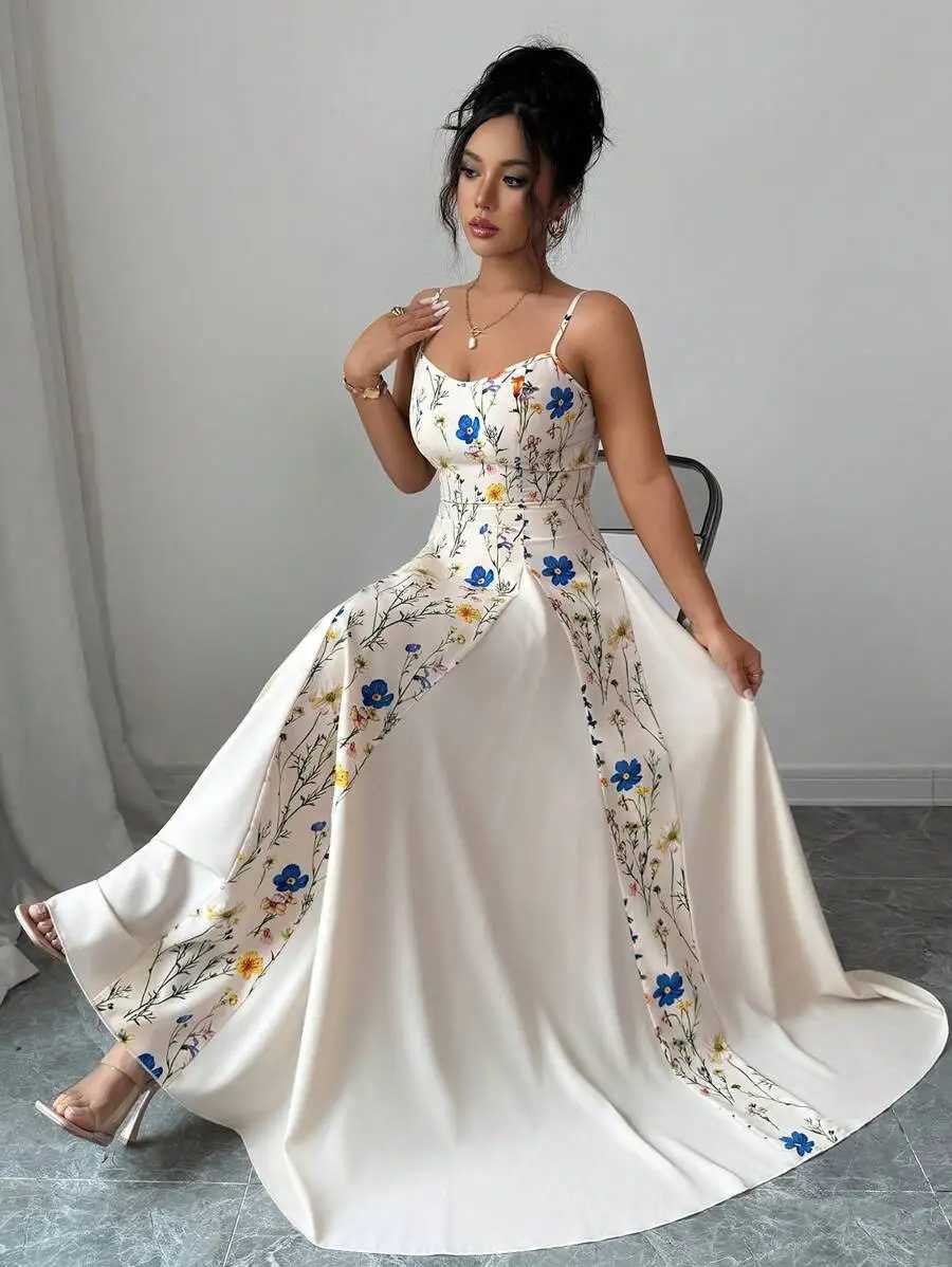 EleGant Floral Print SLeeveless Maxi Dress for Spring Summer M260326