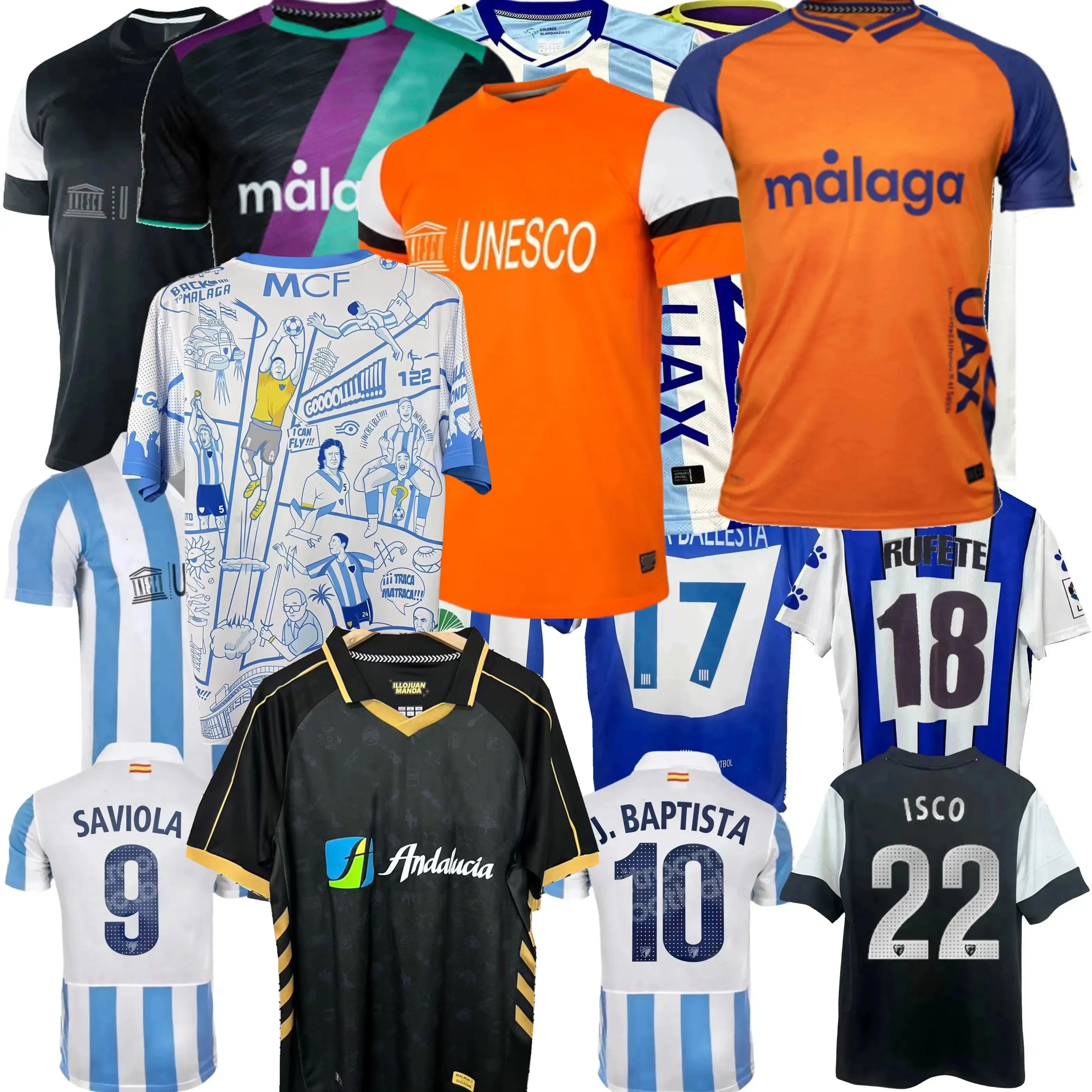 Retro 1997 98 99 2000 01 2012 13 14 2025 2026 Malaga Soccer Jerseys RAFA R. JAUREGI LOBETE CHUPE ISCO J.BAPTISTA D.LARRUBIA JOAQUIN SAVIOLA football men kids shirt