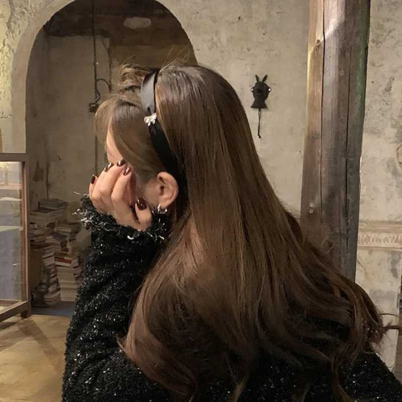 Rhinestone Bow Satin Premium Headband Korean Textured Headband Simple Versatile Hairhoop Hair Accessories New D260326