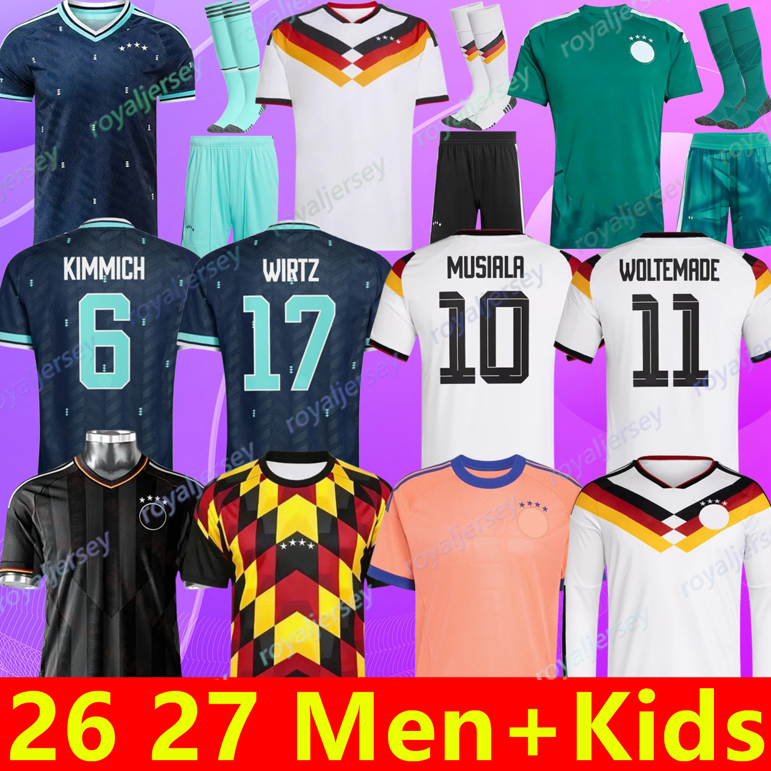 2026 2027 125 Year Anniversary Germany soccer jerseys WIRTZ PAVLOVIC WOLTEMADE KIMMICH MUSIALA MULLER SANE FULLKRUG Fans Player 2026 World Cup shirt Men Kids Kit Set