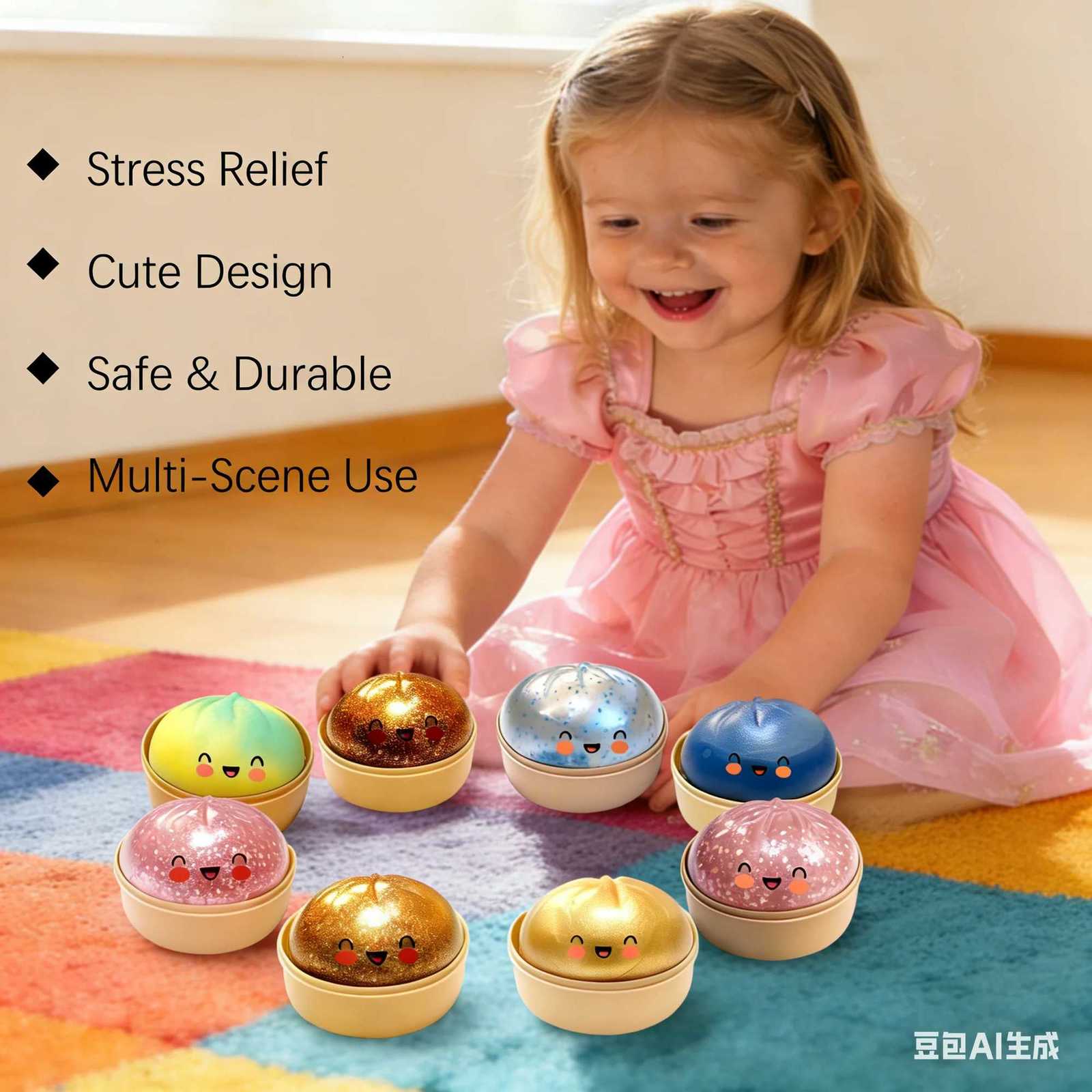 Simulation Flash Dumpling Pressure Ball Slow Rebound Soft Pinch Decompression Baozi modeling stress relief toy birthday Gifts Z260326