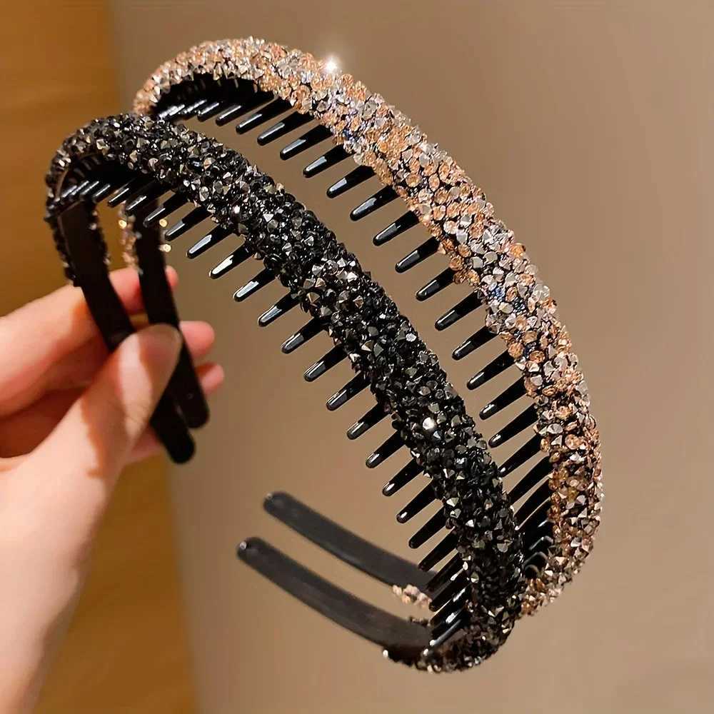 2/4Pieces Headwear of Girls Toothed Rhinestone Non-Slip Headbands Not Strangle The Head Smooth and Not Clogging Hair D260326