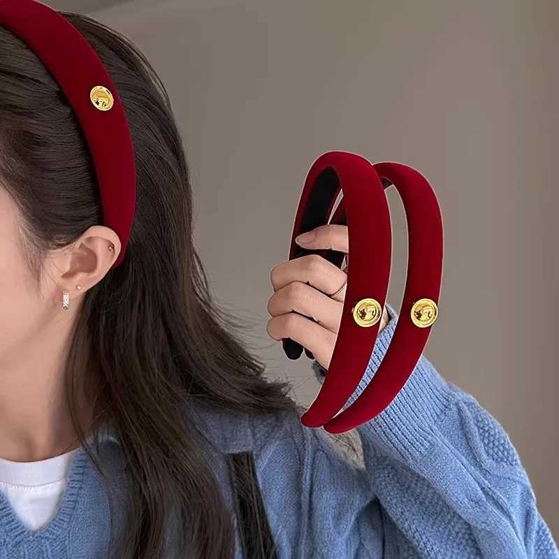 Festive Party Red Velvet Hairbands Headband Women Girls Scrunchies Hair Head Hoop Bands Accessories Headdress Headwear Ornament D260326