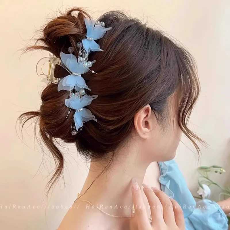 New Style Butterfly Pearls Hair Claw For Women Girls Sweet Hair Ornament Claw Clip Hair Clip Hairpin Fashion Hair Accessories H260326