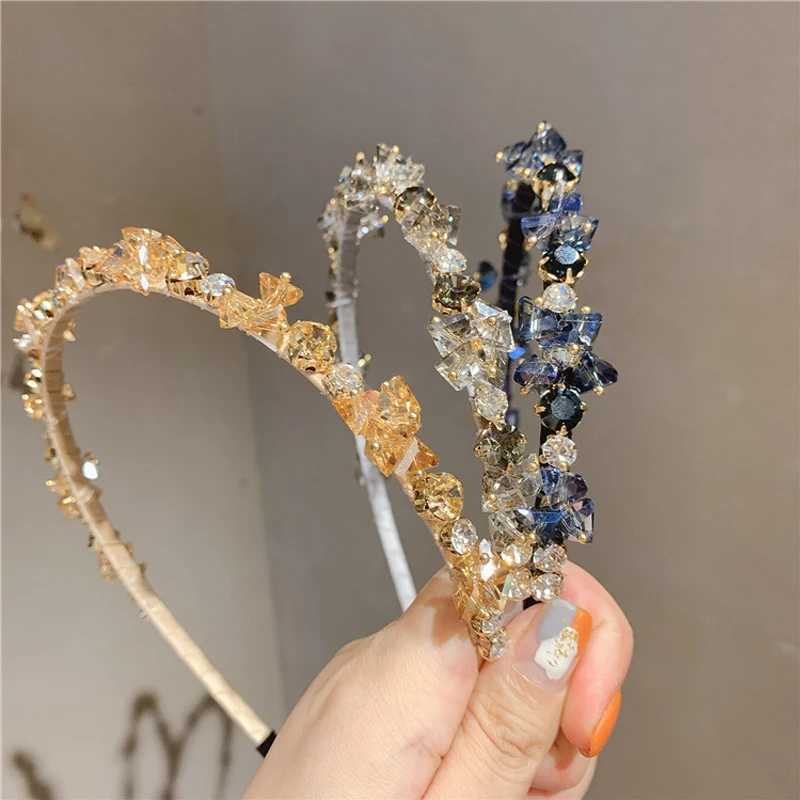 1 Pcs Womens Hairbands Korean Crystal Rhinestones Elegant Gentle Hair Hoops Sweet Versatile Fashion Hair Accessories For Girl D260326