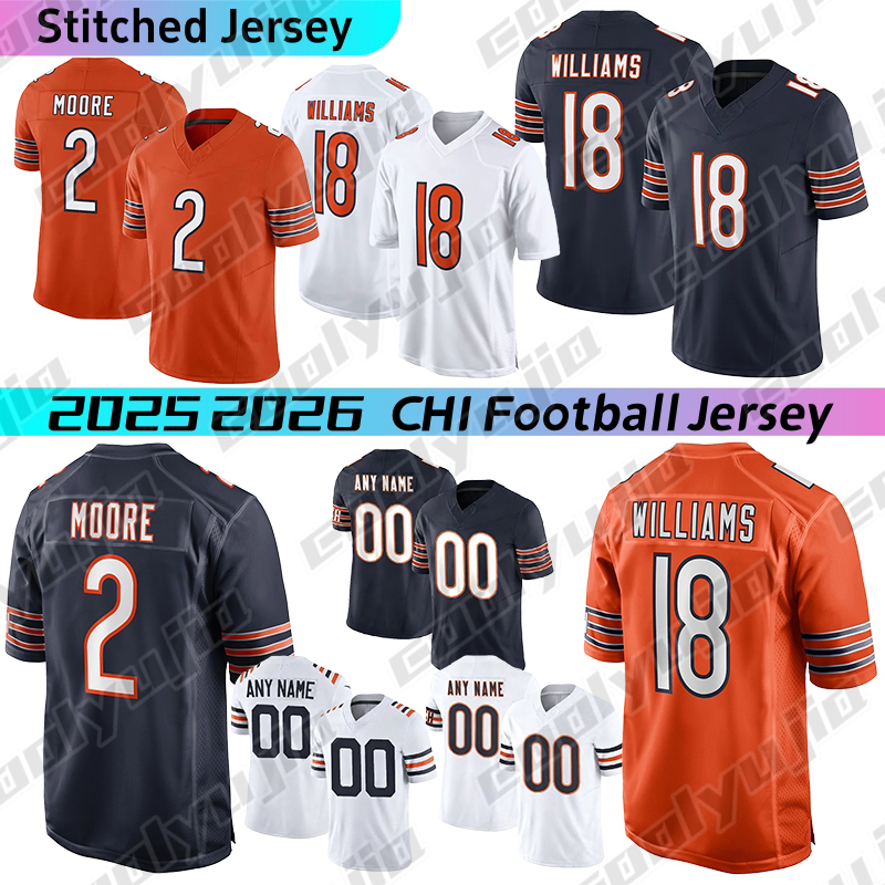 Chicago city BearsS jersey Caleb Williams DJ Moore Rome Odunze Cole Kmet bearsjersey Swift Montez Sweat Taylor Monangai Zaccheaus Loveland Thuney football jerseys