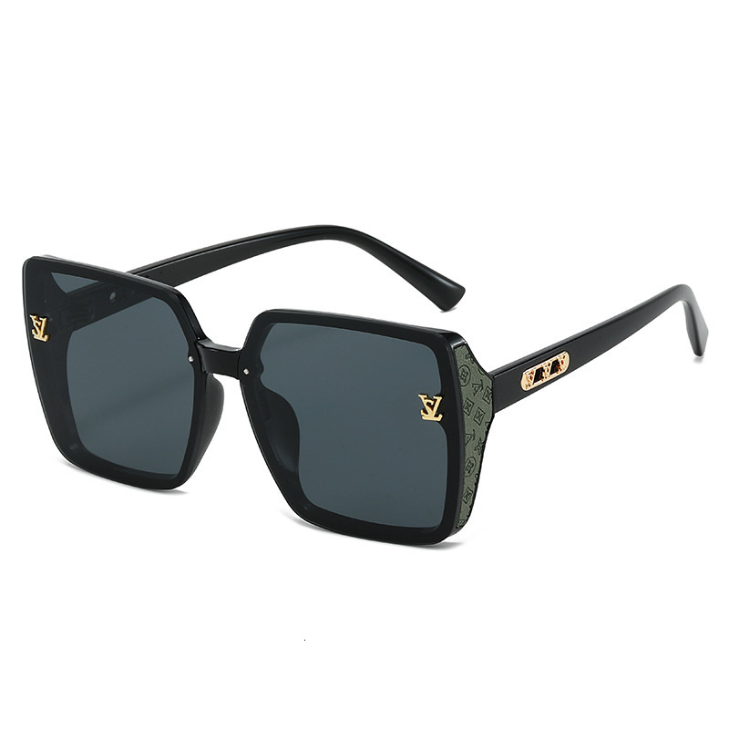 Luxury Brand Designer Sunglasses Lei Jia Unisex LS Sunglasses Fashionable Commuting Square Leather Uv400 Two-Tone Sunshade Glasses