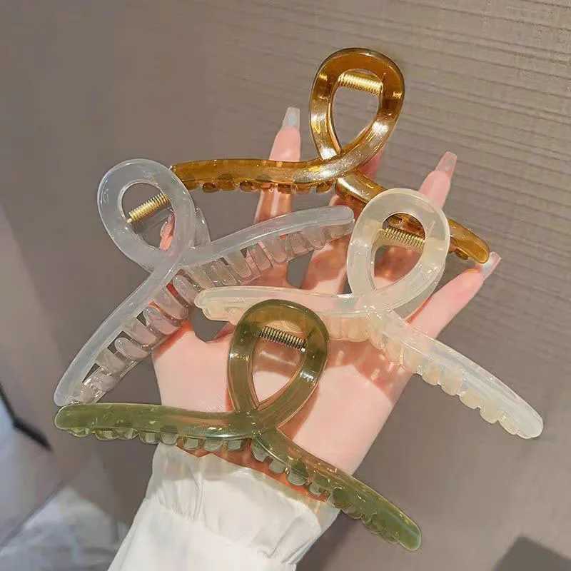 3/4pcs/set Solid Translucent Cross Hair Claw For Women Girls Sweet Hair Ornament Claw Clip Hairpin Hair Clip Hair Accessories H260326