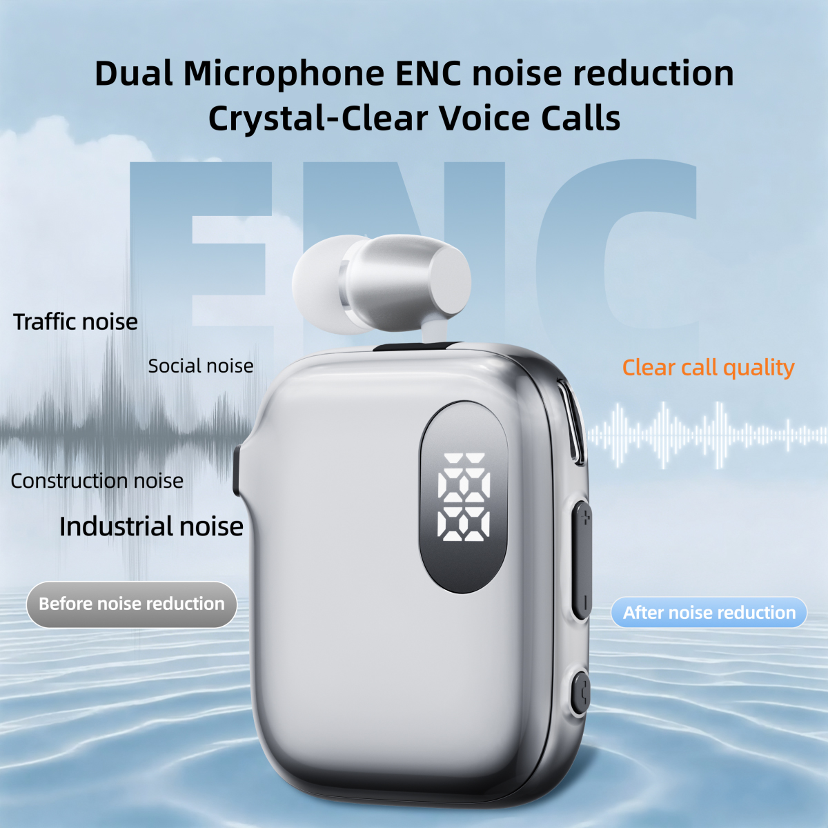 K91 TWS Wireless Earphones V6.0 Sports Earbuds with Digital Display HiFi Stereo Noise Cancelling Headset for iPhone 16 15 Samsung S24