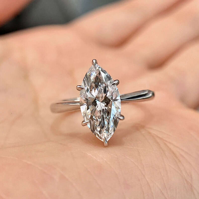 Wholesale 10K 14K 18K Vvs Moissanite Engagement Rings Women 925 Silver Diamond Emerald Radiant Oval Cut Gold Ring Jewelry