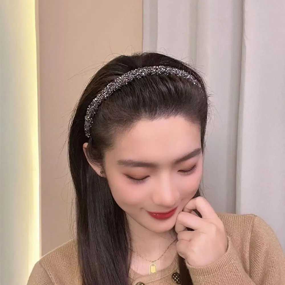 Plastic Rhinestone Headband Cute with Toothed Face Wash Diamond Hair Hoop Korean Style Make Up Hairband Non-slip D260326