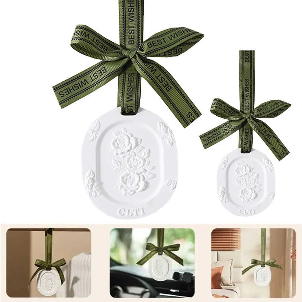 Lasting Aroma Aromatherapy Light Luxury Ancient Home Perfume Diffuser Gypsum Embossed Fragrance Tablet Car Fragrance Pendant H260326