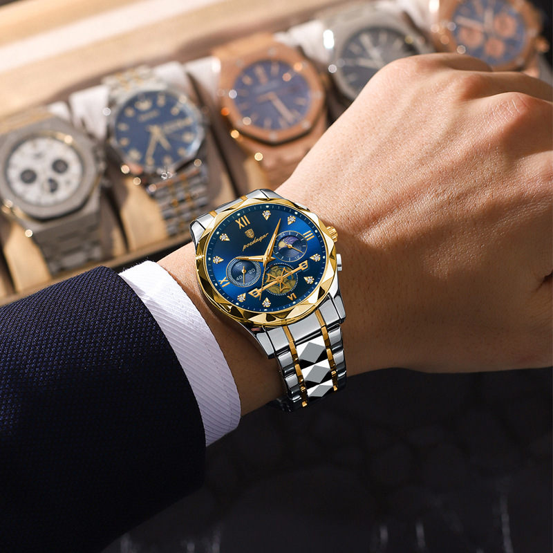 Men's Waterproof Luminous Multi-functional Fashionable High-end Business Watch Designer Watch Quartz Watch Outdoor Sports Watch Luxurious Combina