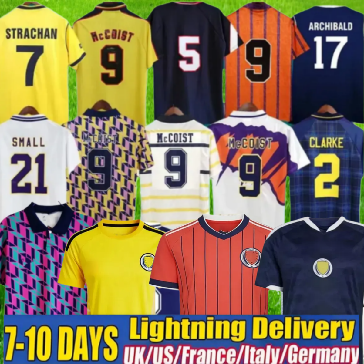 1978, 1982 Retro Scottish Football Shirt, 1991, 1992, 1993, 1994, 1996, 1998, 2000 Retro Shirt Collection STACHAN McSTAY, 2024 Adult Shirt HOME AWAY