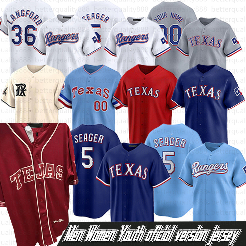 5 Corey Seager 48 Jacob deGrom Custom Baseball Jerseys RangersS jersey Nolan Ryan Marcus Semien City Connect Josh Smith Adolis Garcia Kole Calhoun Jon Gray Hamilton