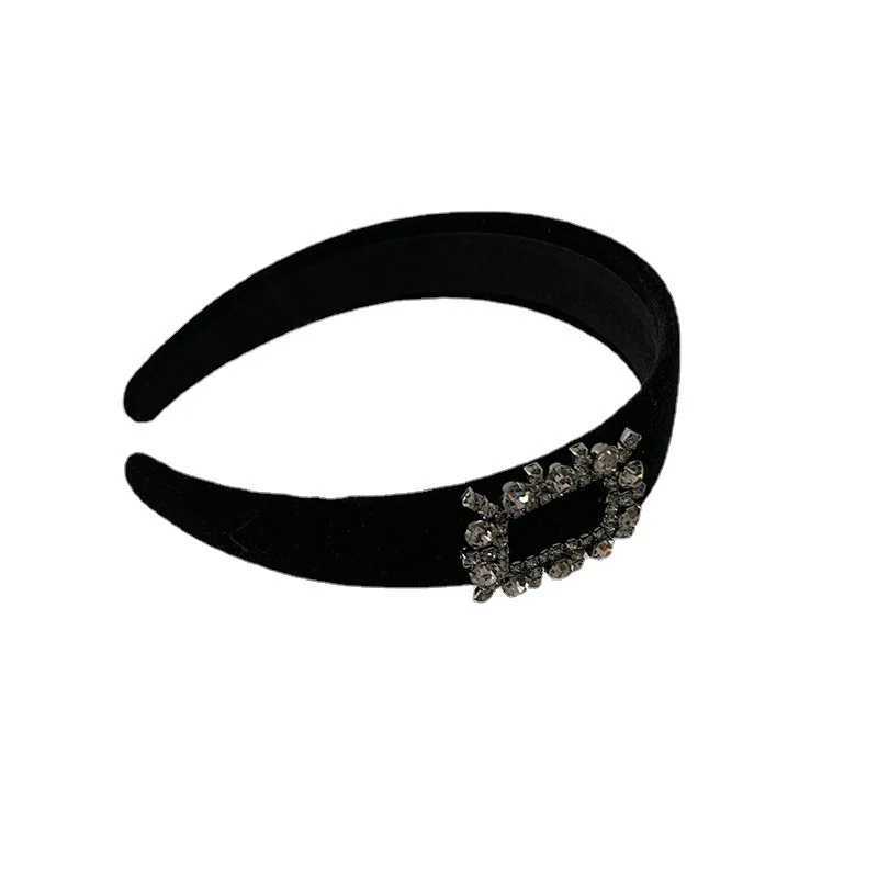 Korean Style Ladies Rhinestone Velvet Headband Female Face Wash Minimalistic Hairhoop Advanced Daily Headhoop Hair Accessories D260326