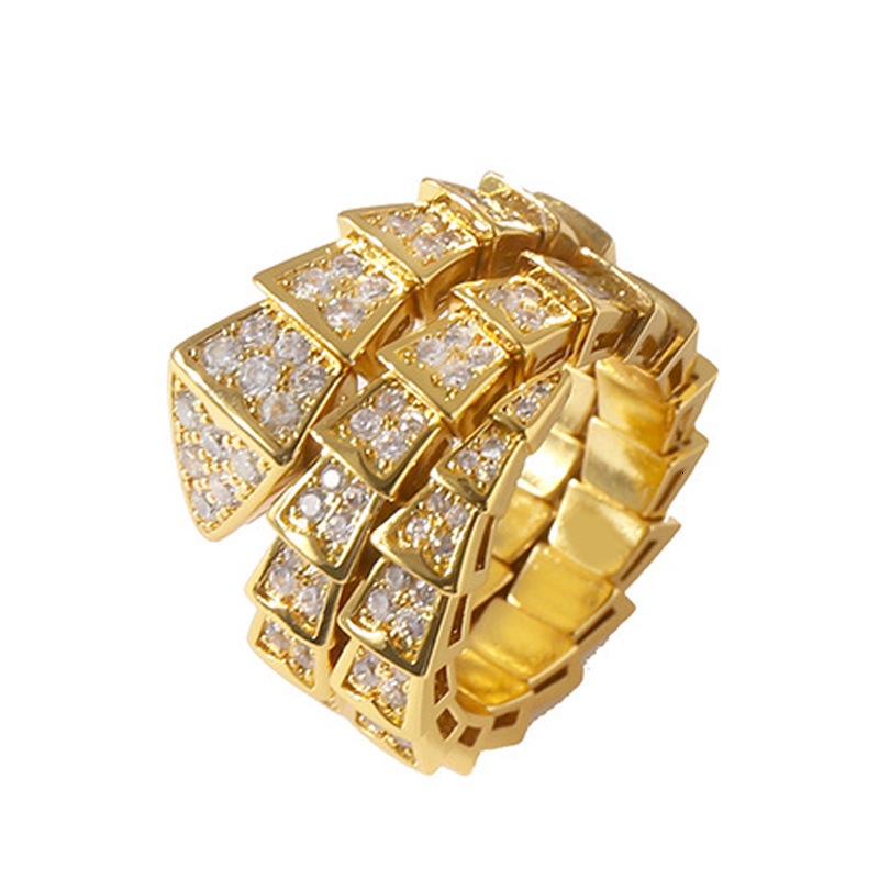 luxury rings designer open with diamonds moissanite ring for womens engagement wedding ring luxe jewelry , snake-shaped, bold and trendy, elastic trip